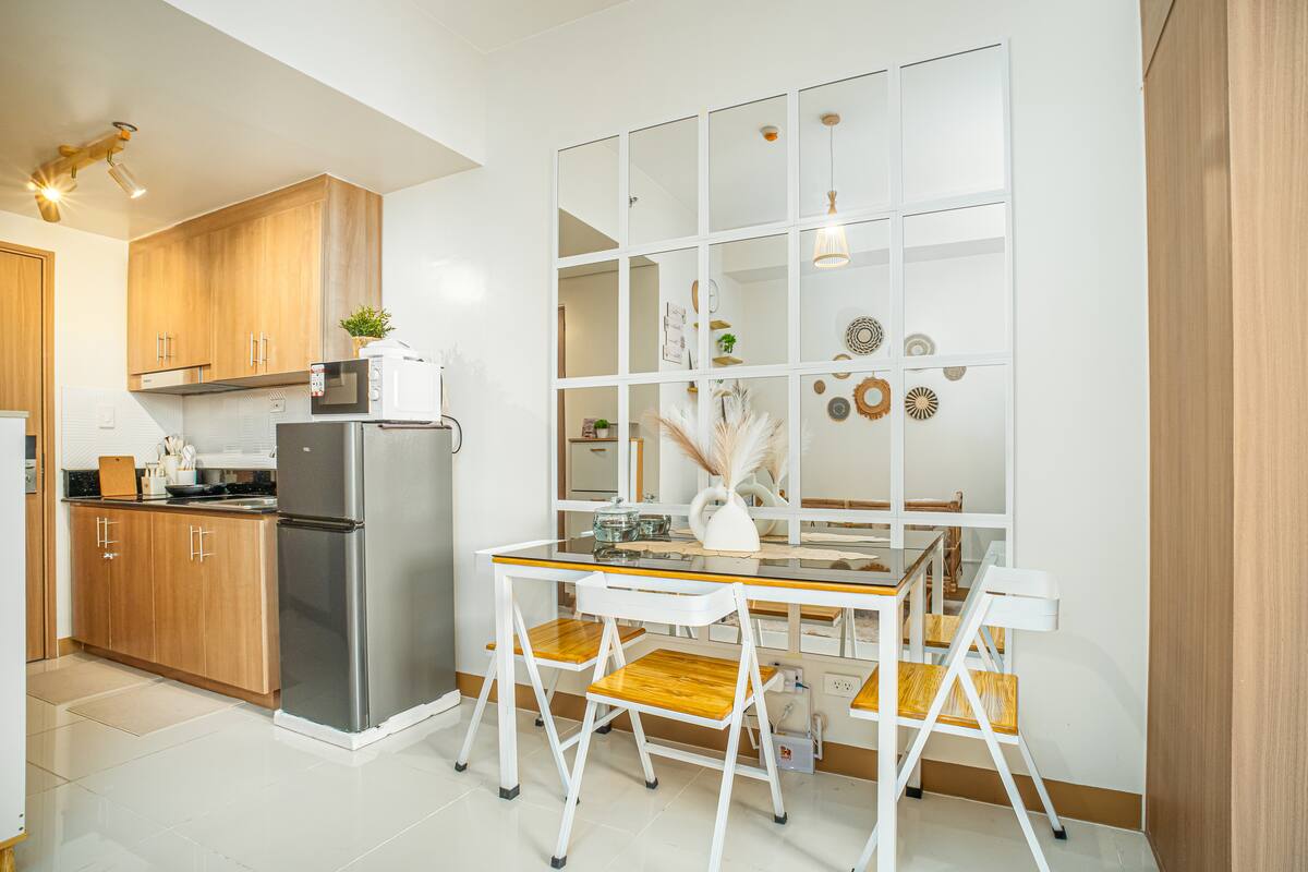 Boho-styled dining nook in the Makati City condo